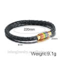 black sports skateboard Bracelet With 316L Stainless Steel Bracelet made by Lefeng jewelry manufacture